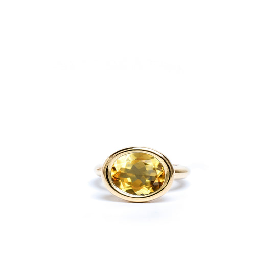 Citrine Oval Bud Ring