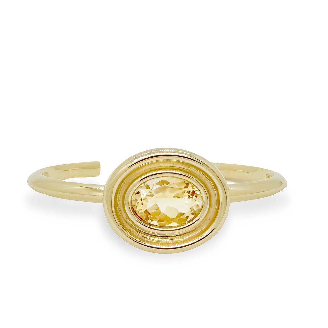 Citrine Oval Flora Cuff