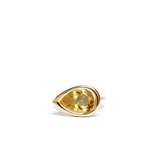 Citrine Pear Bud Ring