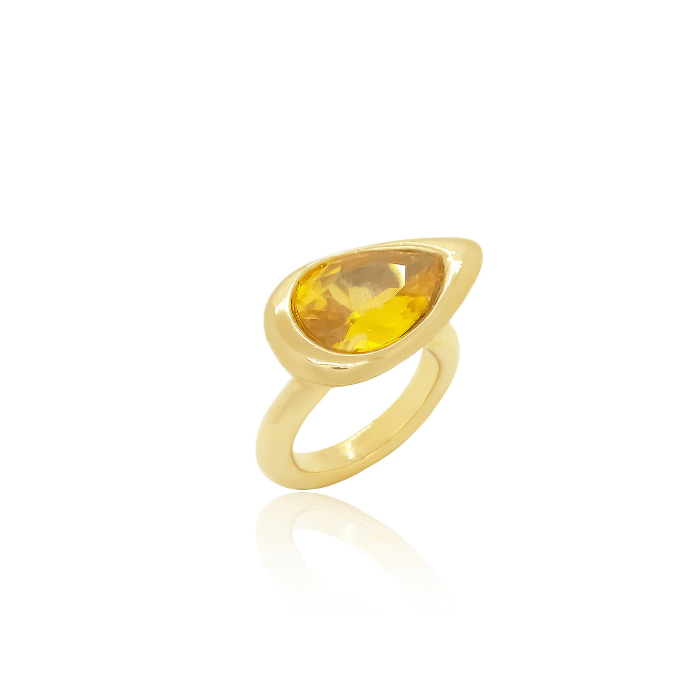 Citrine Solo Pear Ring