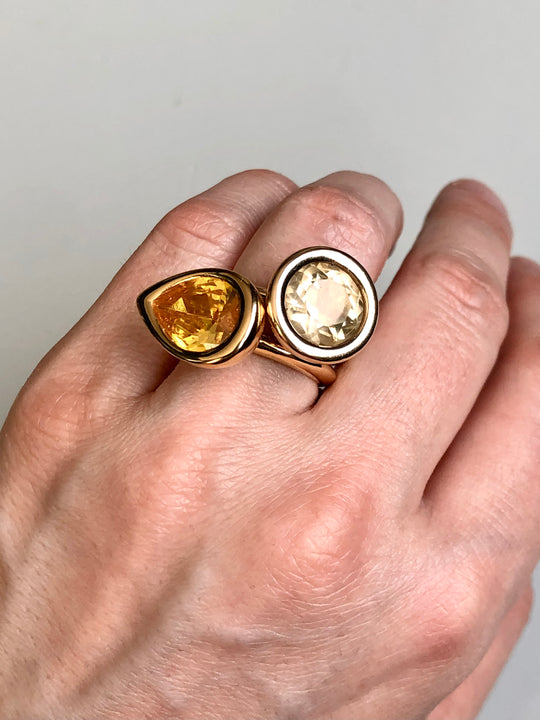 Citrine Pear Bud Ring