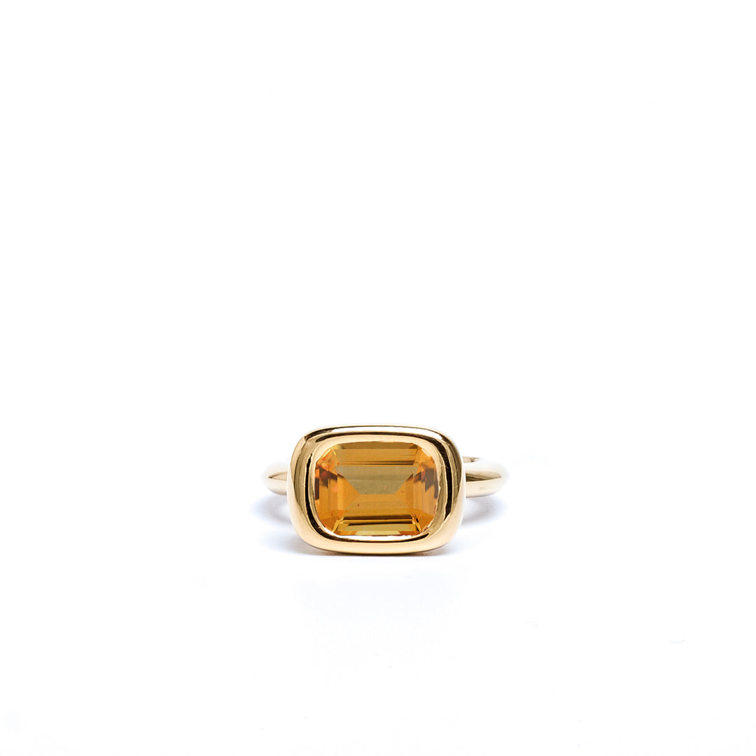 Citrine Square Bud Ring