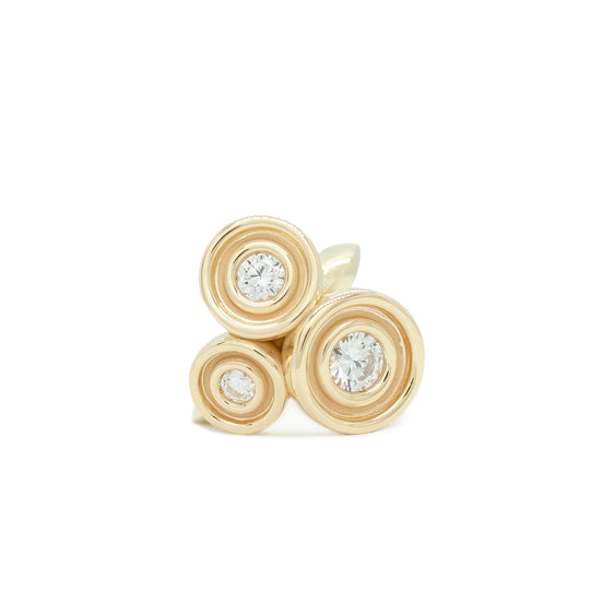 Diamond Three Stone Flora Ring