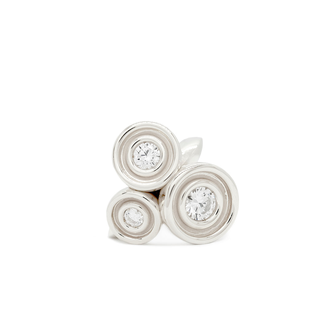 Diamond Three Stone Flora Ring