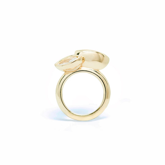 Diamond Two Stone Marquise Bud Ring