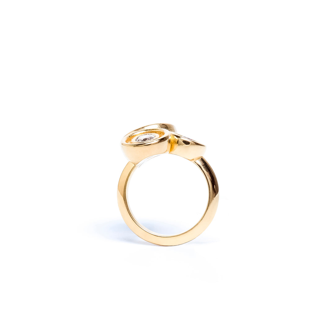 Diamond Three Stone Flora Ring