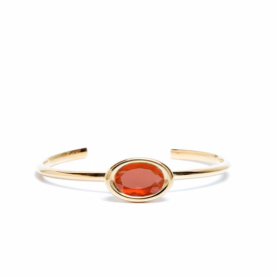 Fire Opal Oval Bud Cuff