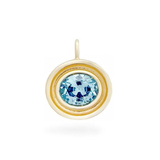 Blue Topaz Oval Flora Pendant
