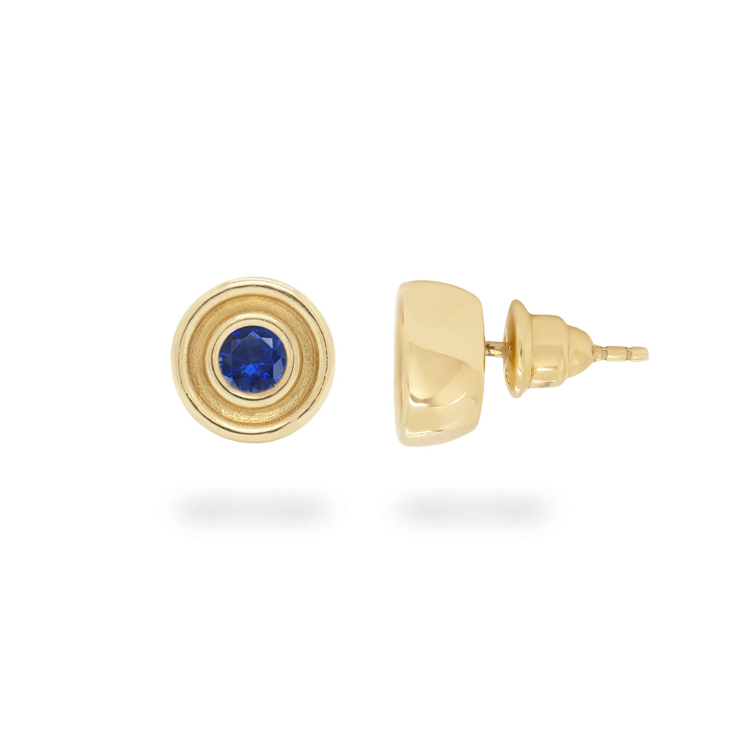 Blue Sapphire Flora Studs