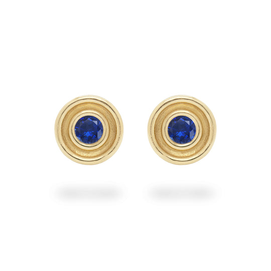 Blue Sapphire Flora Studs
