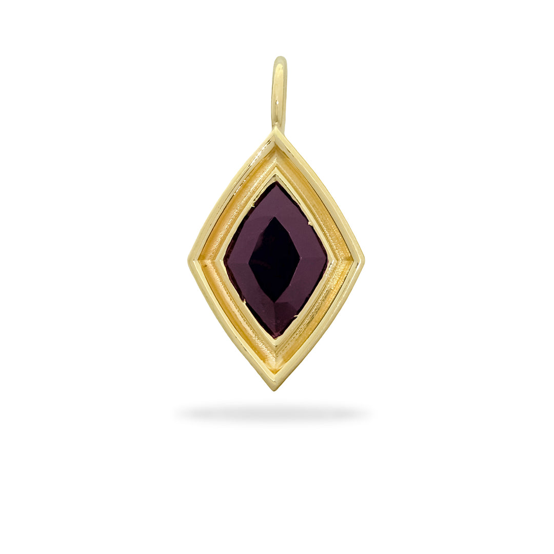 Garnet Lozenge Flora Pendant