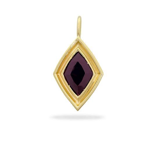 Garnet Lozenge Flora Pendant