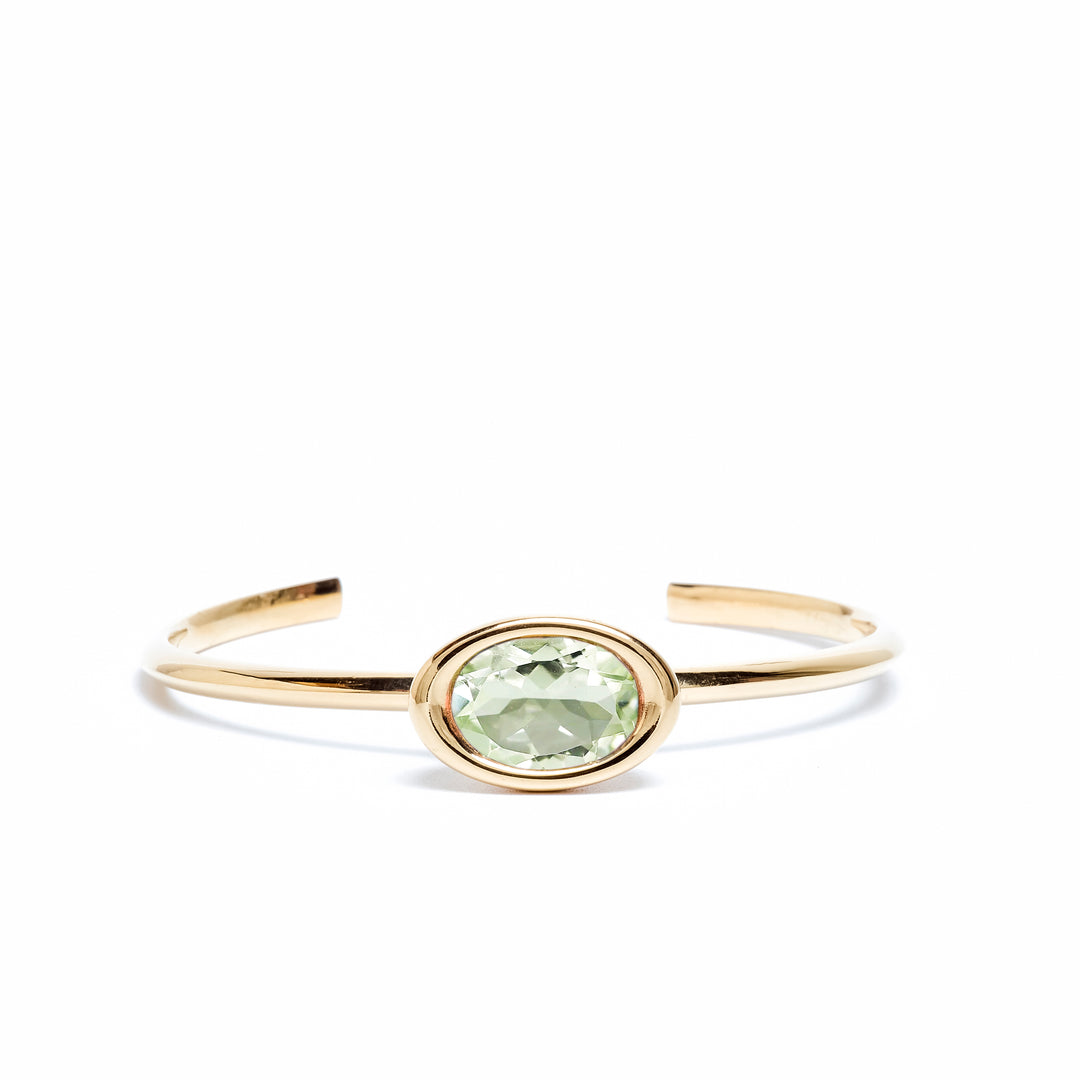 Green Amethyst Oval Bud Cuff