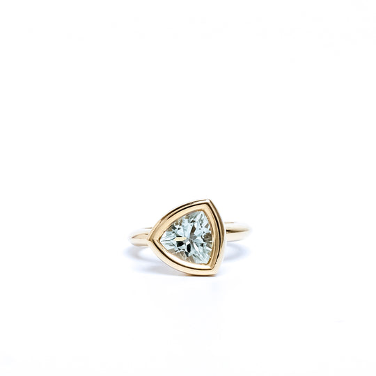 Green Quartz Trillion Bud Ring