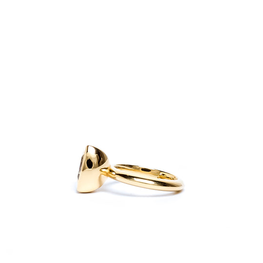 Green Quartz Trillion Bud Ring
