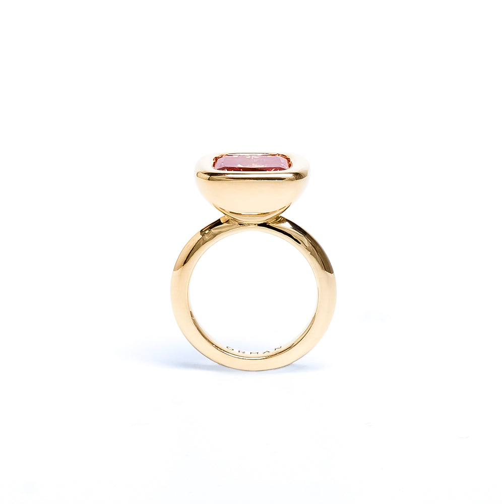 Hessonite Garnet Square Bud Ring