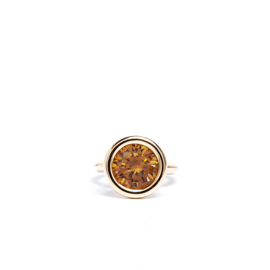 Orange Citrine Large Bud Ring