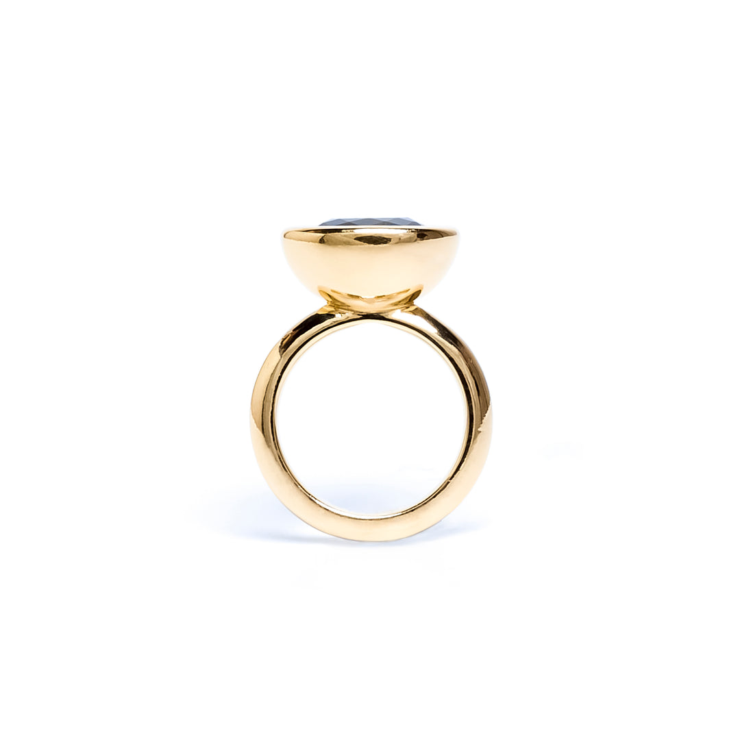 Blue Topaz Oval Bud Ring