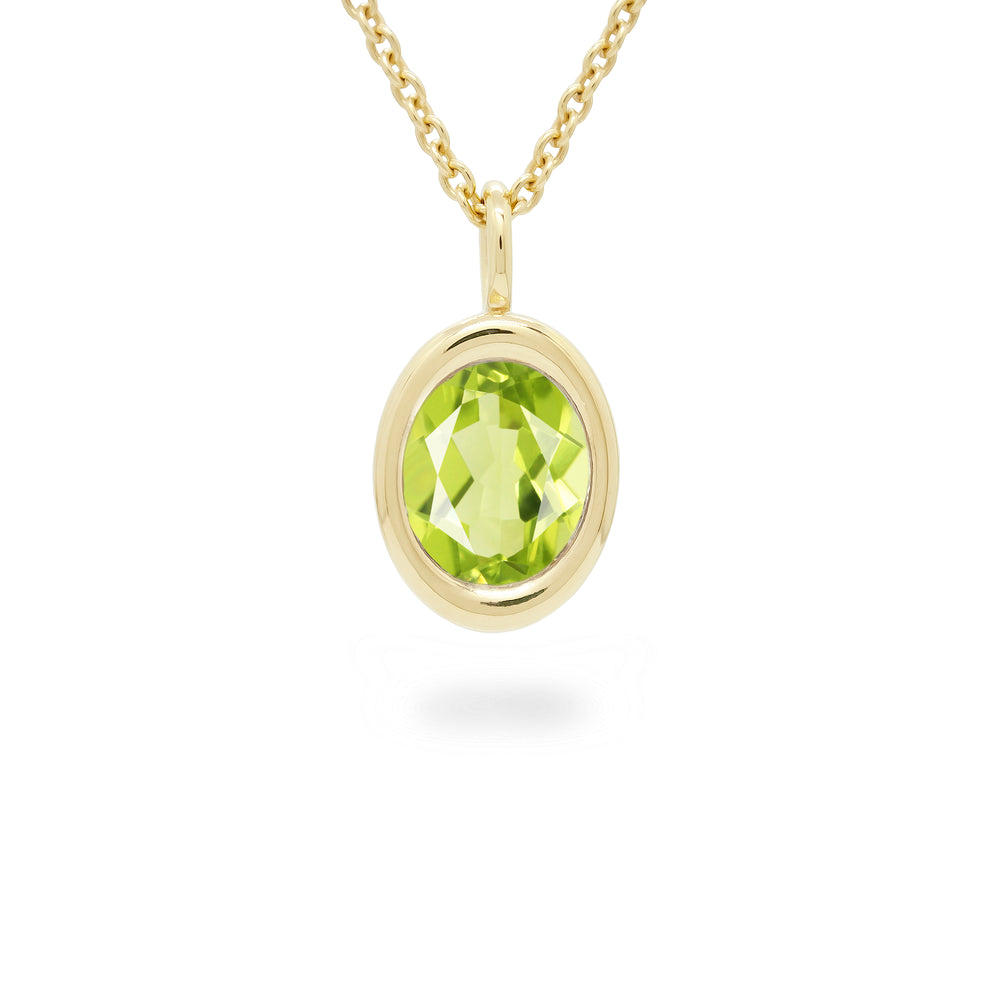 Peridot Oval Bud Necklace