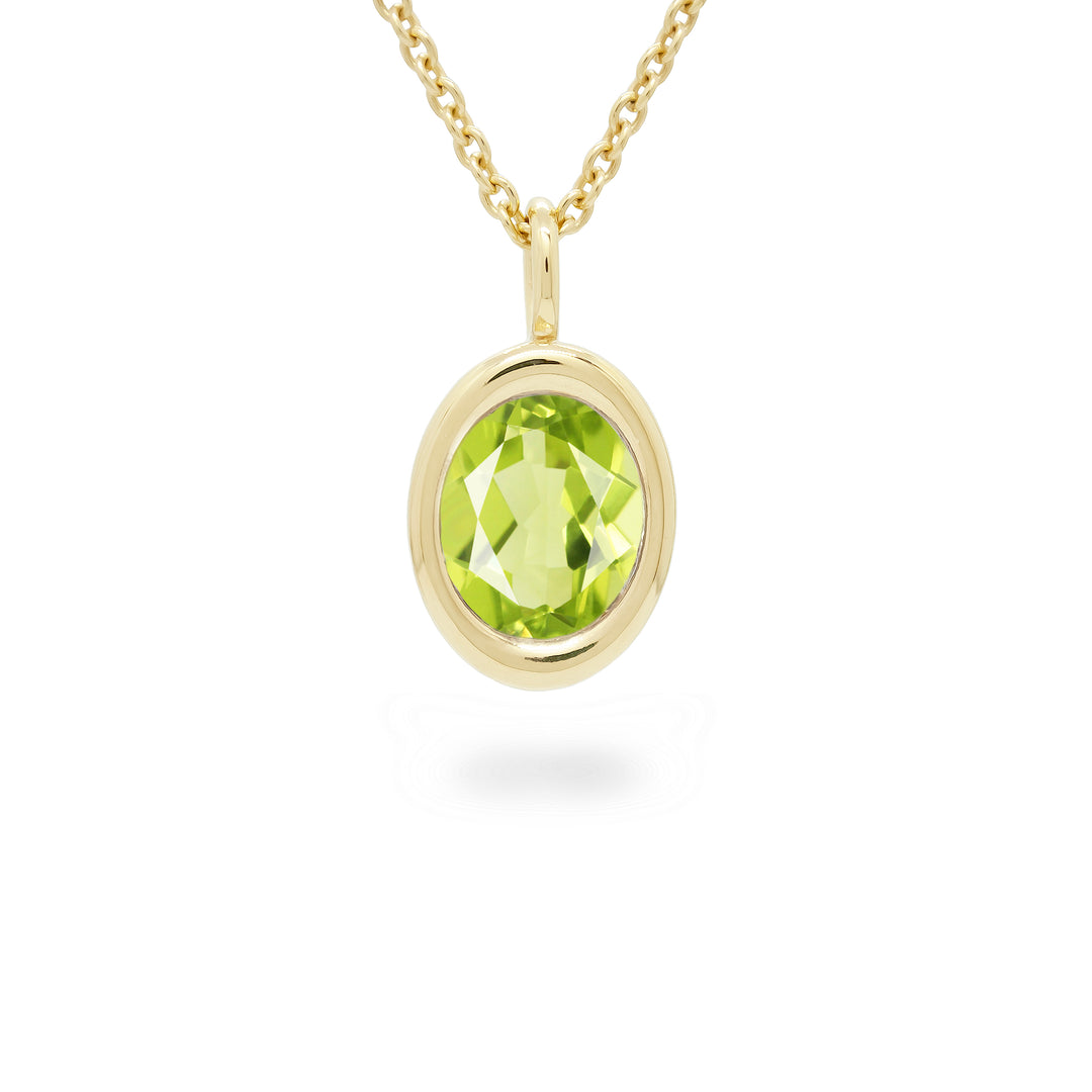 Peridot Oval Bud Necklace