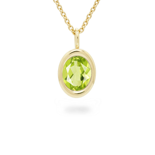 Peridot Oval Bud Necklace