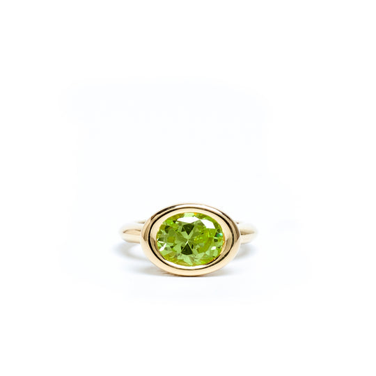 Peridot Oval Bud Ring