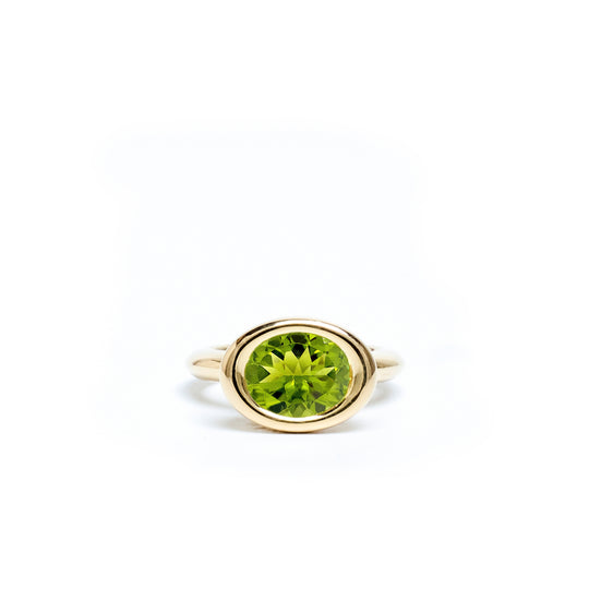 Peridot Oval Bud Ring