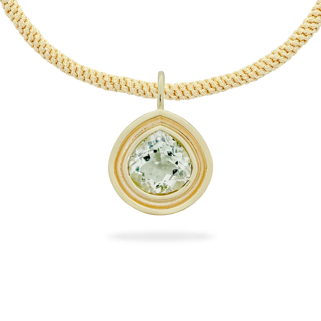 Prasiolite Pear Flora Pendant