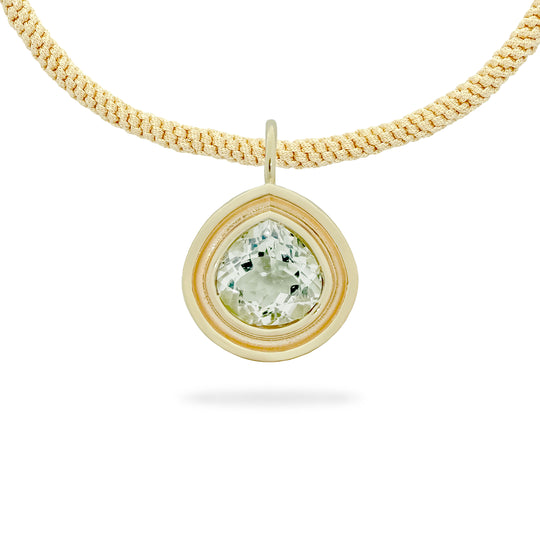 Prasiolite Pear Flora Pendant