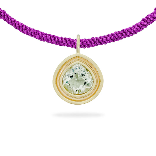Prasiolite Pear Flora Pendant