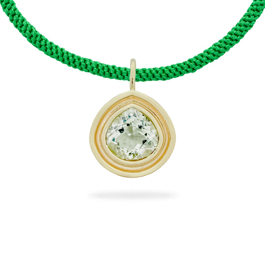 Prasiolite Pear Flora Pendant