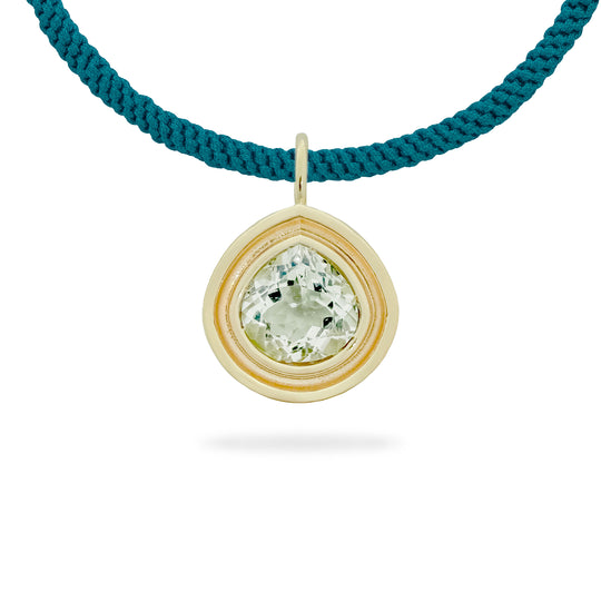 Prasiolite Pear Flora Pendant