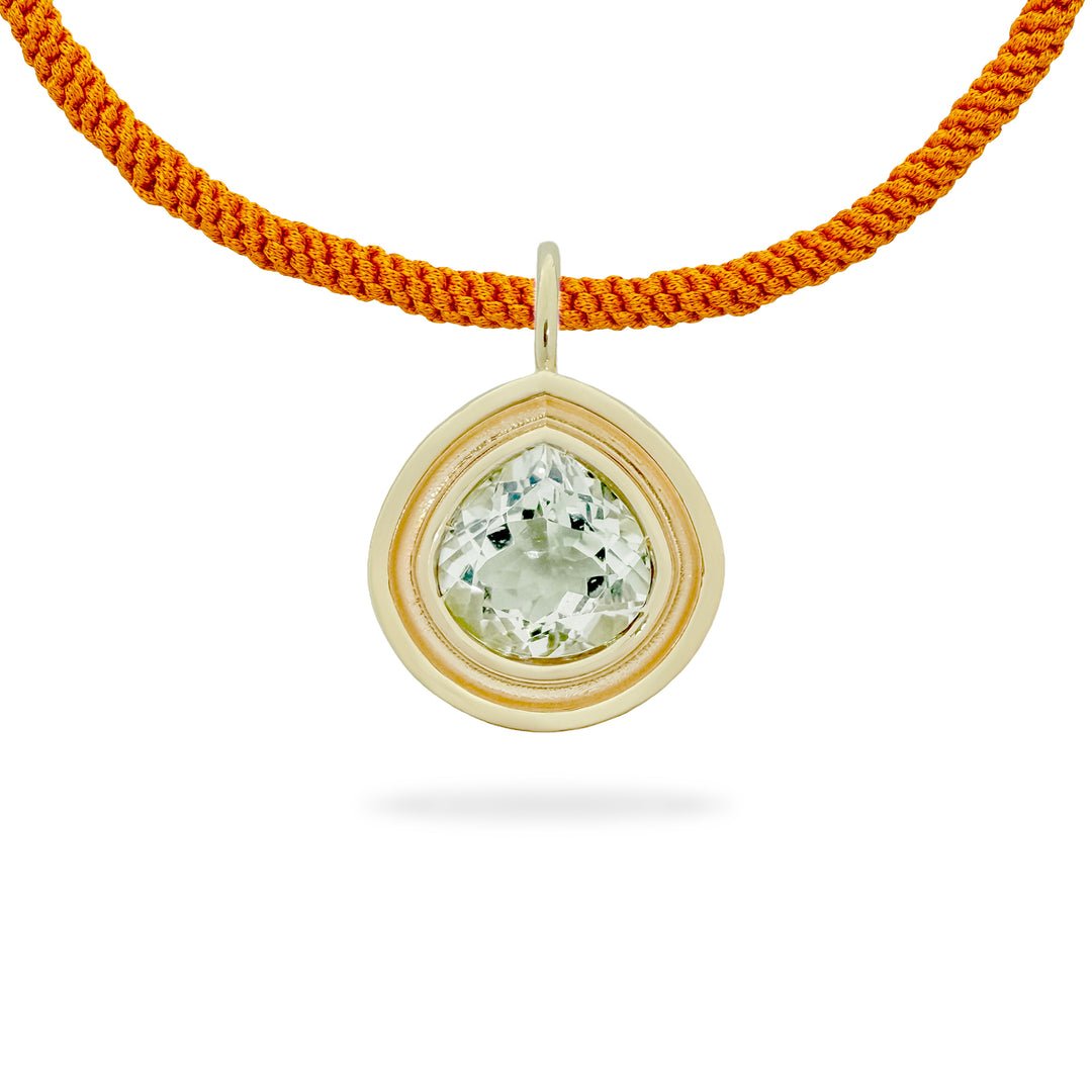 Prasiolite Pear Flora Pendant