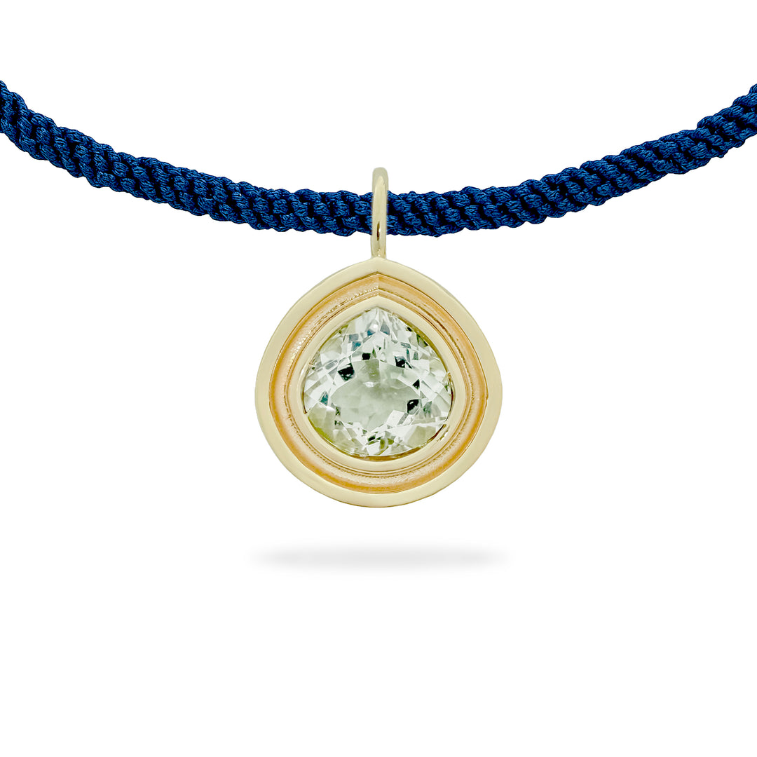 Prasiolite Pear Flora Pendant