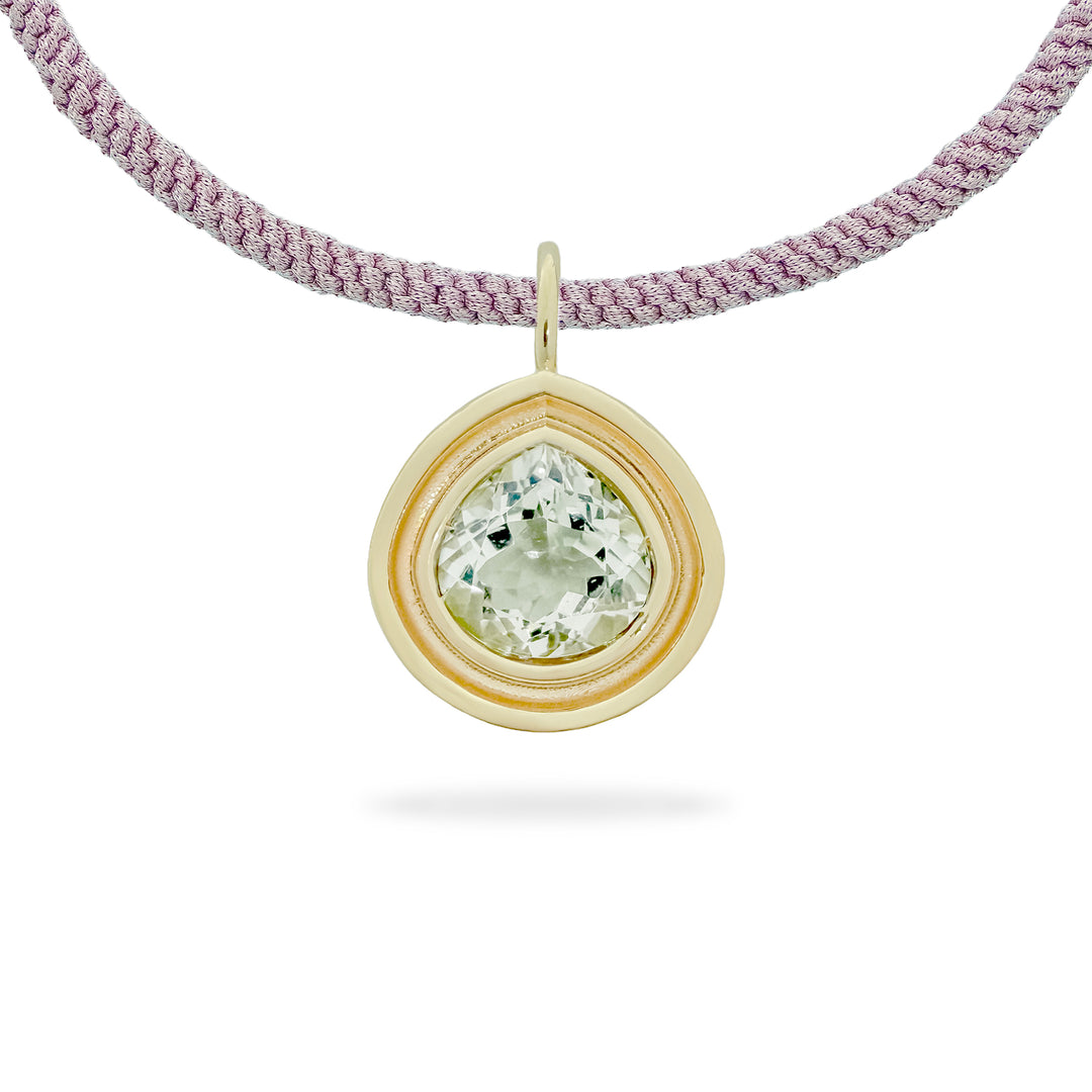 Prasiolite Pear Flora Pendant