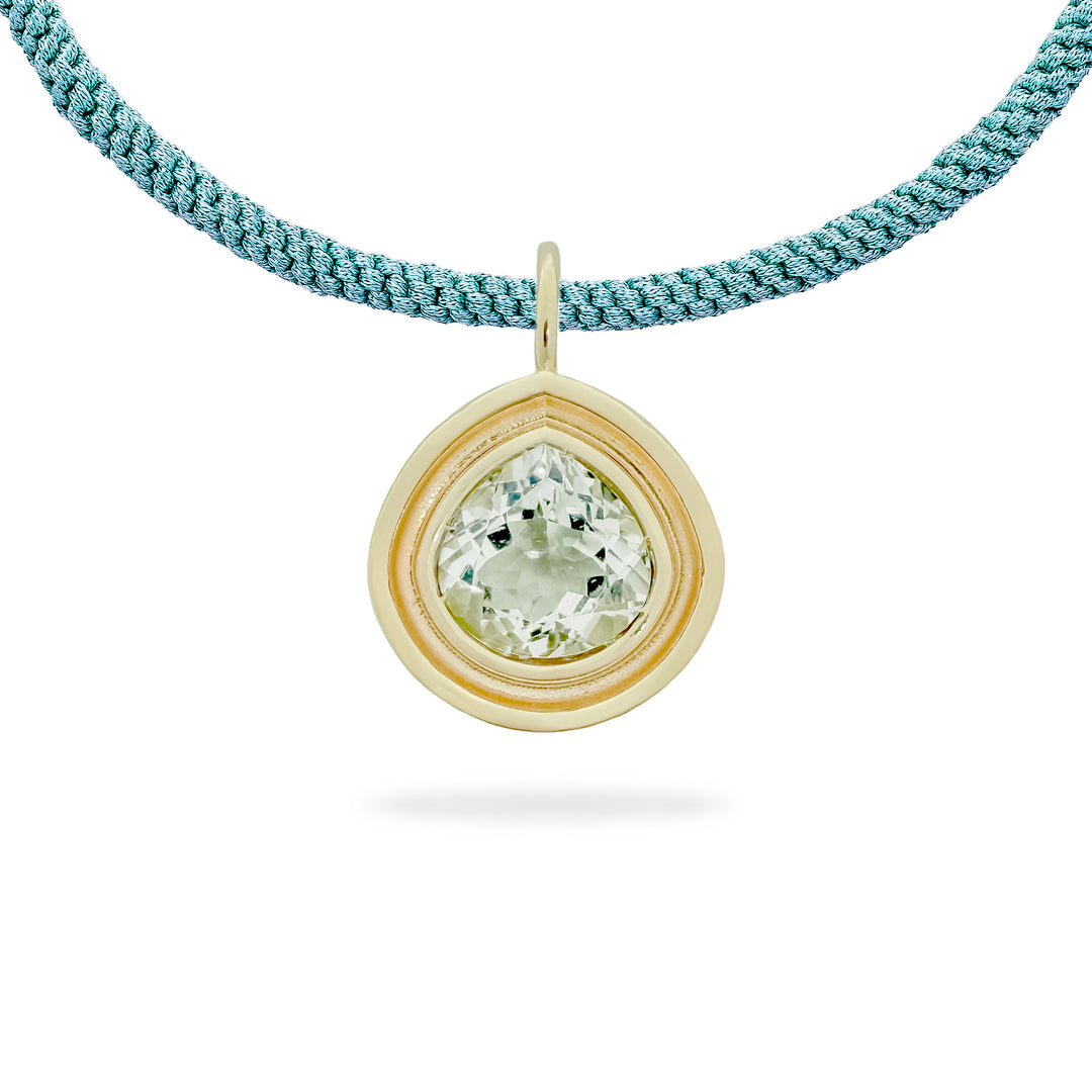 Prasiolite Pear Flora Pendant