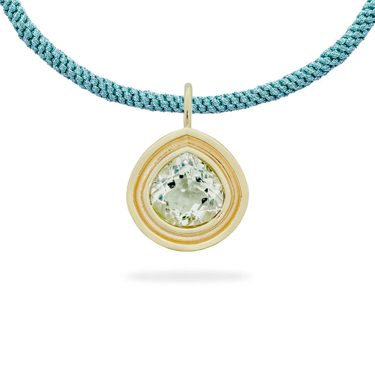 Prasiolite Pear Flora Pendant