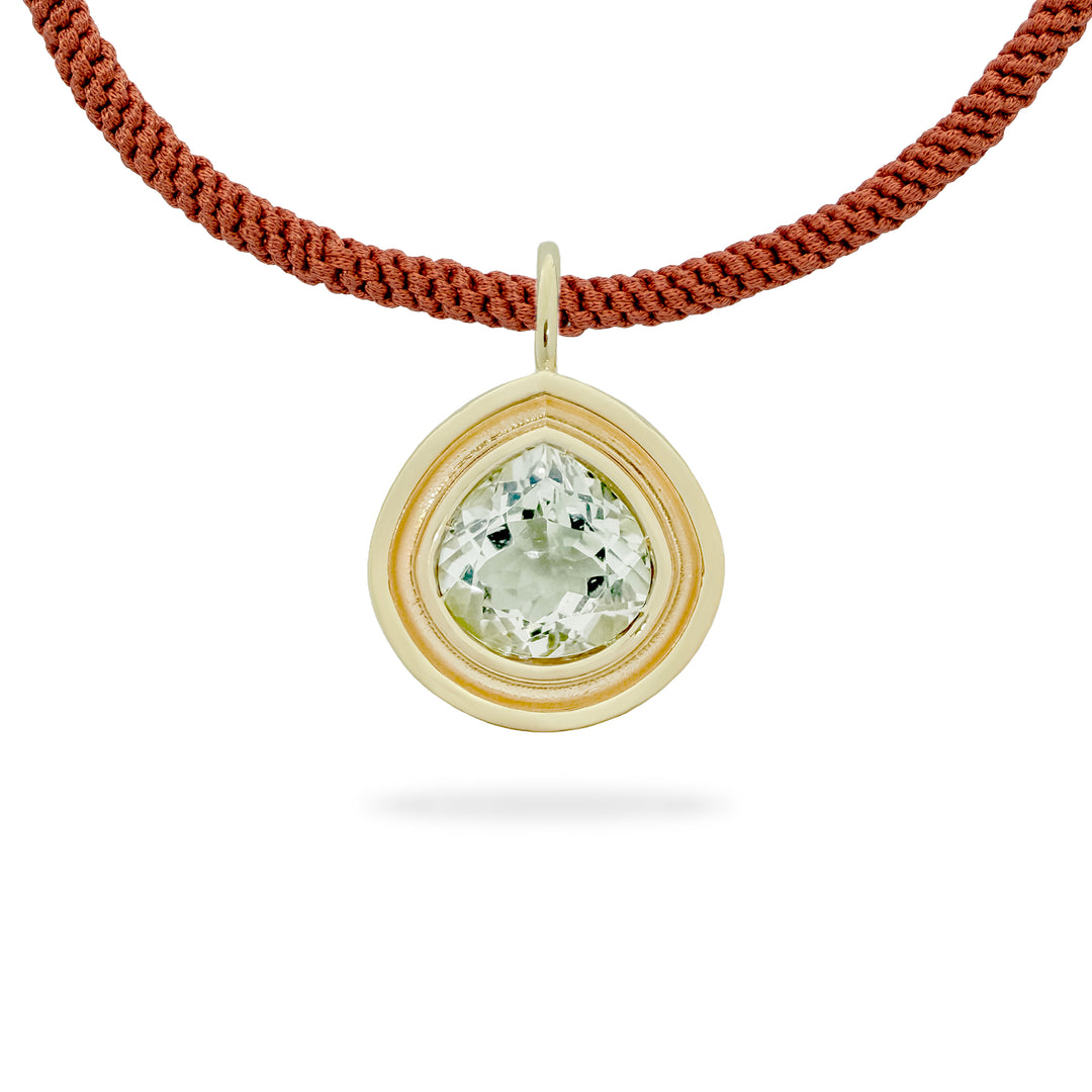 Prasiolite Pear Flora Pendant