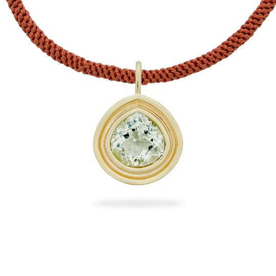 Prasiolite Pear Flora Pendant