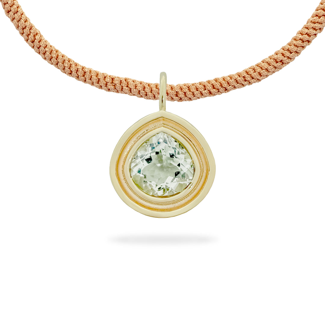 Prasiolite Pear Flora Pendant