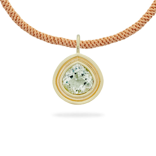 Prasiolite Pear Flora Pendant