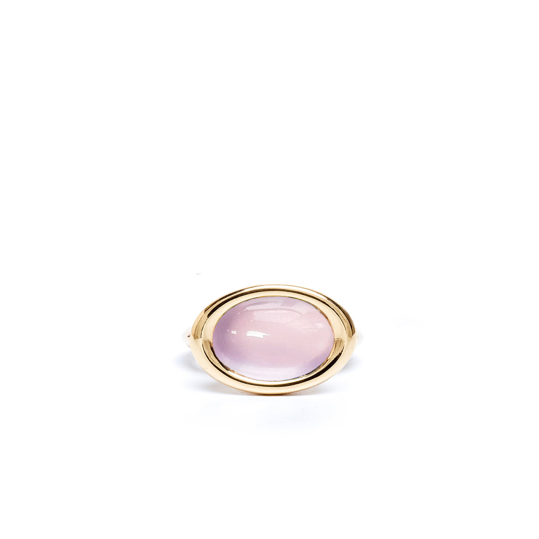 Rose Quartz Oval Bud Ring