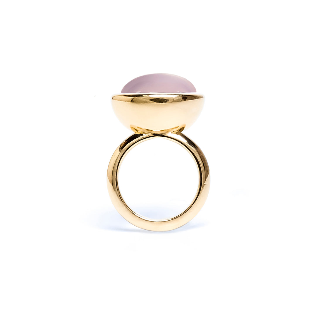 Rose Quartz Oval Bud Ring