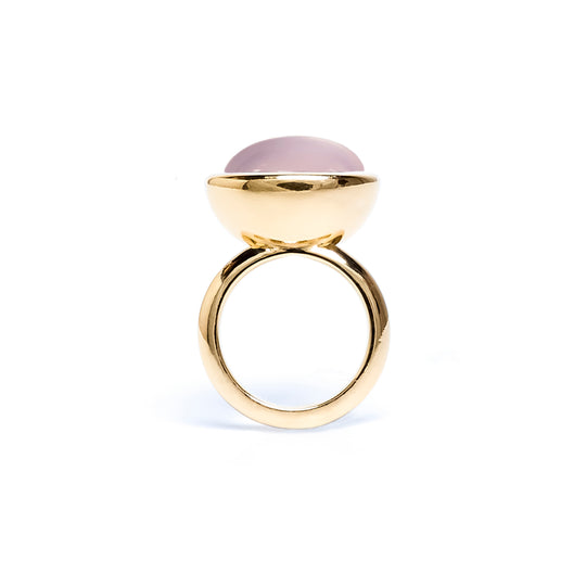Rose Quartz Oval Bud Ring