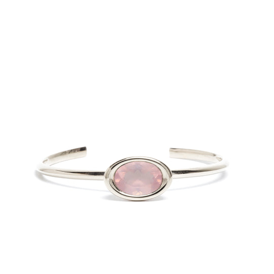 Rose Quartz Oval Bud Cuff