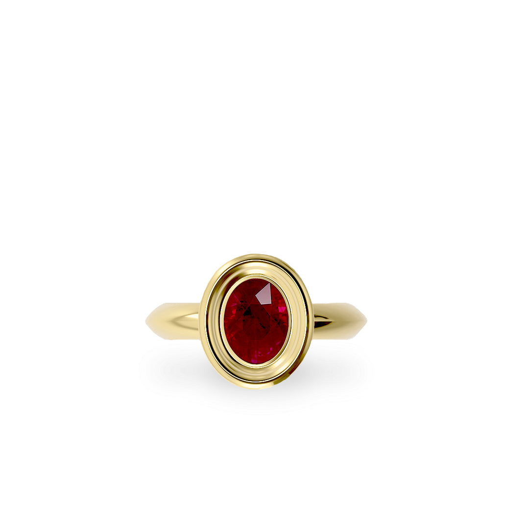Ruby Oval Flora Ring