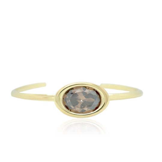 Smoky Quartz Oval Bud Cuff