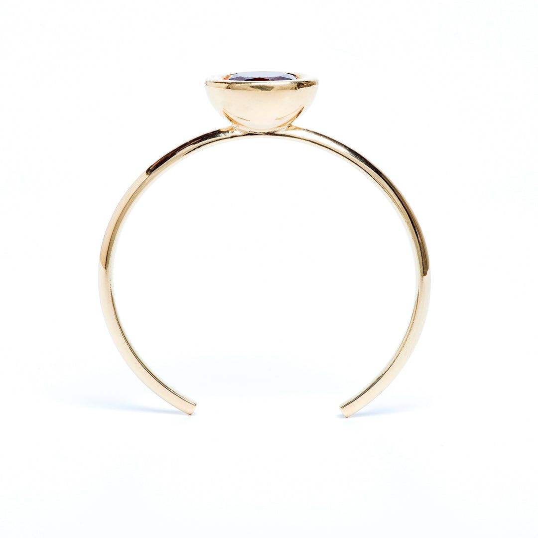 Smoky Quartz Oval Bud Cuff