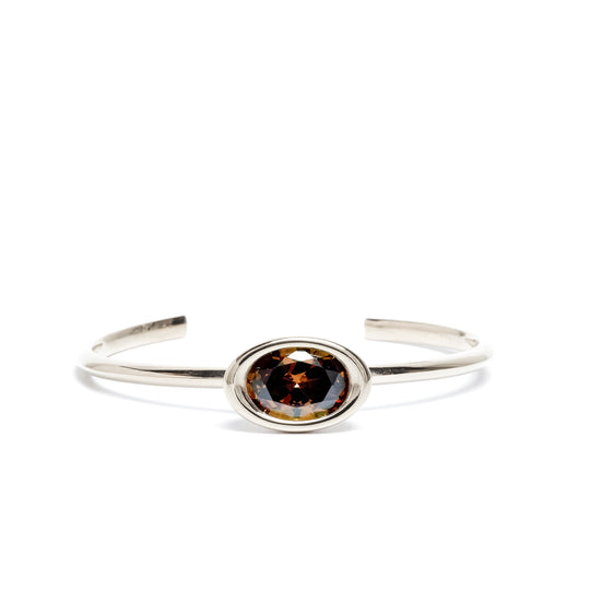Smoky Quartz Oval Bud Cuff