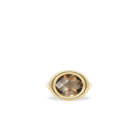 Smoky Quartz Oval Bud Ring